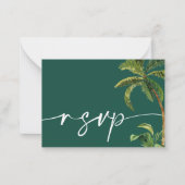 Tropische bruiloft QR Code antwoord Kaart Notitiekaartje (Voorkant)