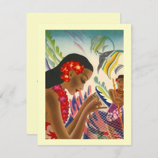 Tropische bruiloft redt de datum waarop Luau aanko Kaart (Voorkant / Achterkant)