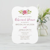 Tropische bruiloft repetitie uitnodigingen met blo (Staand voorkant)