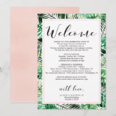 Tropische bruiloft route welkomstbrief kaart (Voorkant / Achterkant)