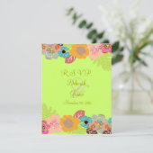 Tropische bruiloft RSVP/Achtergrond toevoegen RSVP Kaartje (Staand voorkant)