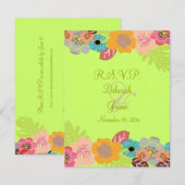 Tropische bruiloft RSVP/Achtergrond toevoegen RSVP Kaartje (Voorkant / Achterkant)