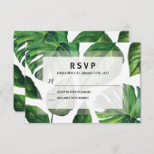 Tropische bruiloft RSvp, Beach Wedding Kaart (Voorkant / Achterkant)