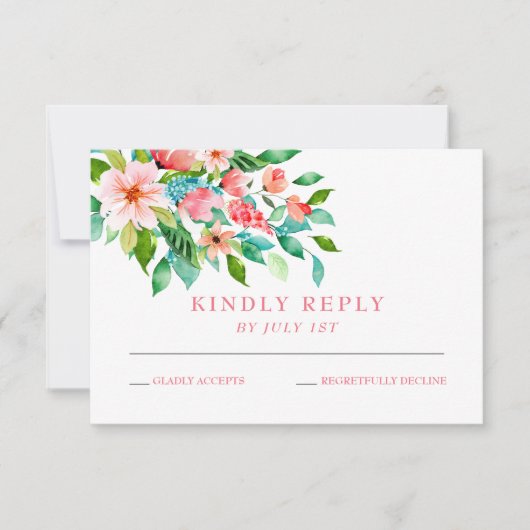 Tropische bruiloft RSVP-Kaart RSVP Kaartje (Voorkant)