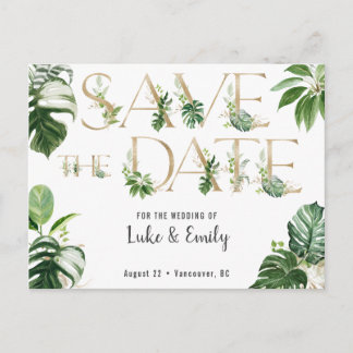 Tropische bruiloft Save the Date Briefkaart