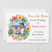 Tropische bruiloft Save the Date Uitnodiging (Voorkant)