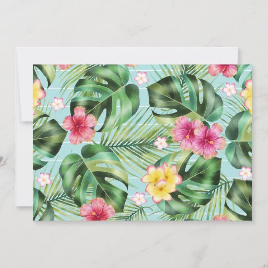 Tropische bruiloft Save the Date Uitnodiging (Achterkant)