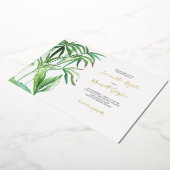 Tropische bruiloft Theme Greenery Folie Uitnodiging (Gedraaid)
