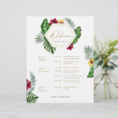 Tropische bruiloft tijdlijn reisroute Kaart (Staand voorkant)