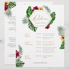 Tropische bruiloft tijdlijn reisroute Kaart