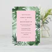 Tropische bruiloft uitnodiging (Staand voorkant)