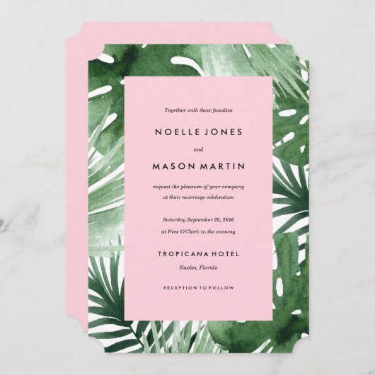 Tropische bruiloft uitnodiging (Voorkant / Achterkant)