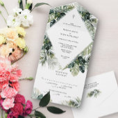 Tropische bruiloft Uitnodiging, bestemming bruilof All In One Uitnodiging