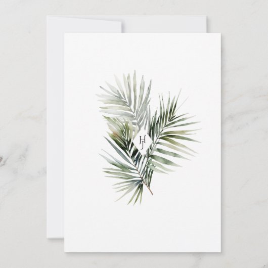 Tropische bruiloft uitnodiging, bestemming bruilof kaart (Achterkant)