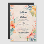 Tropische bruiloft uitnodiging - Magnetisch (Voorkant / Achterkant)