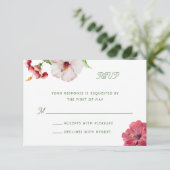 Tropische bruiloft uitnodiging RSVP-kaart (Staand voorkant)