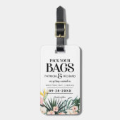 Tropische bruiloft van bestemming sparen de Datum Bagagelabel (Voorkant verticaal)