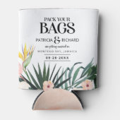 Tropische bruiloft van bestemming sparen de Datum Blikjeskoeler (Voorkant)