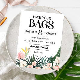 Tropische bruiloft van bestemming sparen de Datum Briefkaart