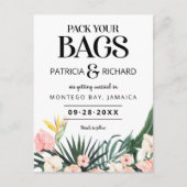 Tropische bruiloft van bestemming sparen de Datum Briefkaart (Voorkant)