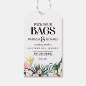 Tropische bruiloft van bestemming sparen de Datum Cadeaulabel (Voorkant)