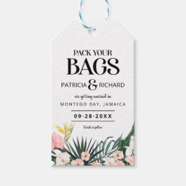 Tropische bruiloft van bestemming sparen de Datum Cadeaulabel