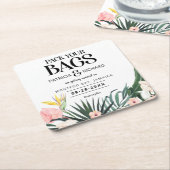 Tropische bruiloft van bestemming sparen de Datum Kartonnen Onderzetters (Schuin)