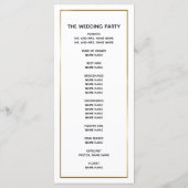 Tropische bruiloft van de goudpalm van Elegant Gol Programmakaart (Achterkant)