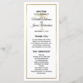 Tropische bruiloft van de goudpalm van Elegant Gol Programmakaart (Voorkant)