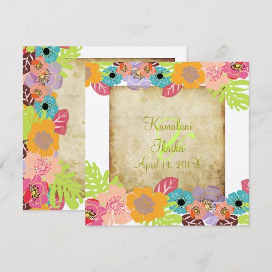  Tropische bruiloft Voeg je achtergrond toe Kaart (Voorkant / Achterkant)