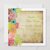 Tropische bruiloft Voeg je achtergrond toe Kaart (Achterkant)