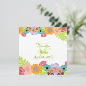 Tropische bruiloft Voeg je achtergrond toe Kaart (Staand voorkant)