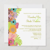 Tropische bruiloft Voeg je achtergrond toe Kaart (Achterkant)