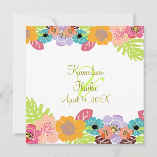 Tropische bruiloft Voeg je achtergrond toe Kaart (Voorkant)