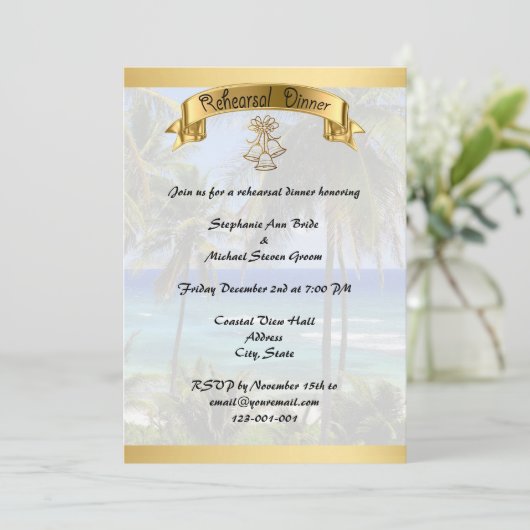 Tropische bruiloft voor bestemming kaart (Staand voorkant)