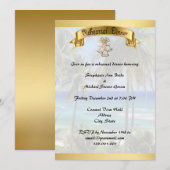 Tropische bruiloft voor bestemming kaart (Voorkant / Achterkant)