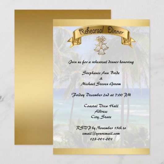 Tropische bruiloft voor bestemming kaart (Voorkant / Achterkant)