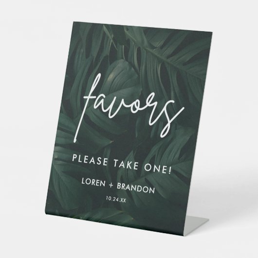 Tropische bruiloft voor bestemming reclamebord met voetstuk (Voorkant)