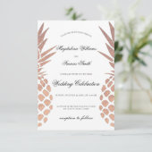 tropische bruiloft voor gouden anananas elegant kaart (Staand voorkant)