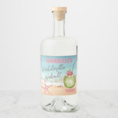 Tropische bruiloft vrijgezellenweekend likeurfles etiket (Voorkant)