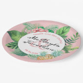 Tropische bruiloft Waterverf ananas orchidee blad Papieren Bordje (Gekanteld)