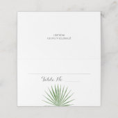 Tropische bruiloft Waterverf Fern Folded Place car Plaatskaartje (Buitenkant ongevouwen)