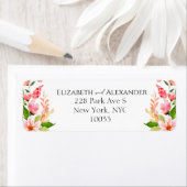 Tropische bruiloft Waterverf retour adres label (Insitu)