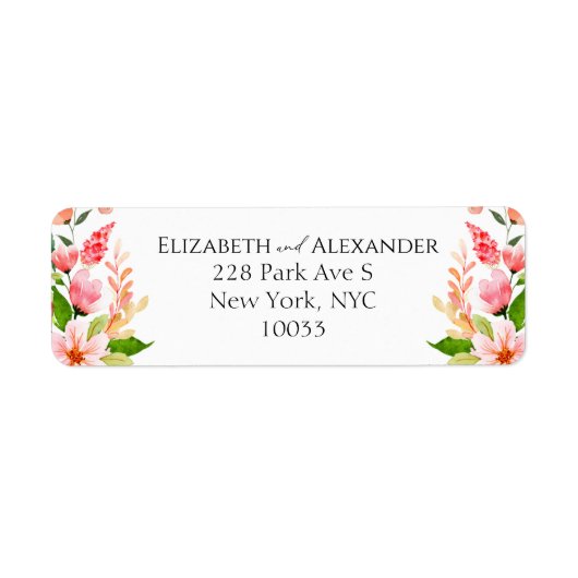 Tropische bruiloft Waterverf retour adres label (Voorkant)