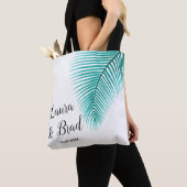 Tropische bruiloft Welkome Tas Gift Bag, Palm Leaf (Dichtbij)