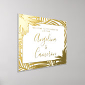 Tropische bruiloft Welkomstbord Gouden Palm Folie Afdrukken (Laagn)