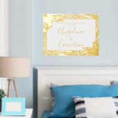 Tropische bruiloft Welkomstbord Gouden Palm Folie Afdrukken (Insitu (Slaapkamer))