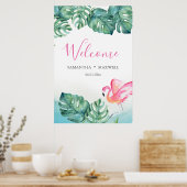 Tropische bruiloft Welkomstbord Poster (Keuken)