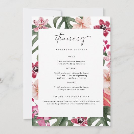 Tropische bruiloft welkomstbrief (Achterkant)