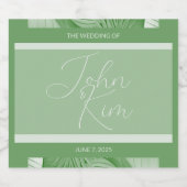 Tropische bruiloft wijn label set sparkling wijnetiket (Enkel label)